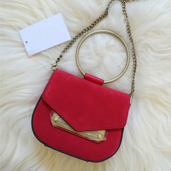 Nasty Gal stylish red ring doorknocker style crossbody bag - Picture 1 of 4
